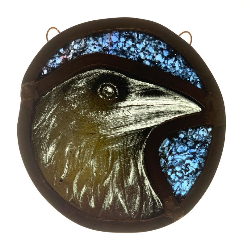 Stained Glass Roundel - Raven