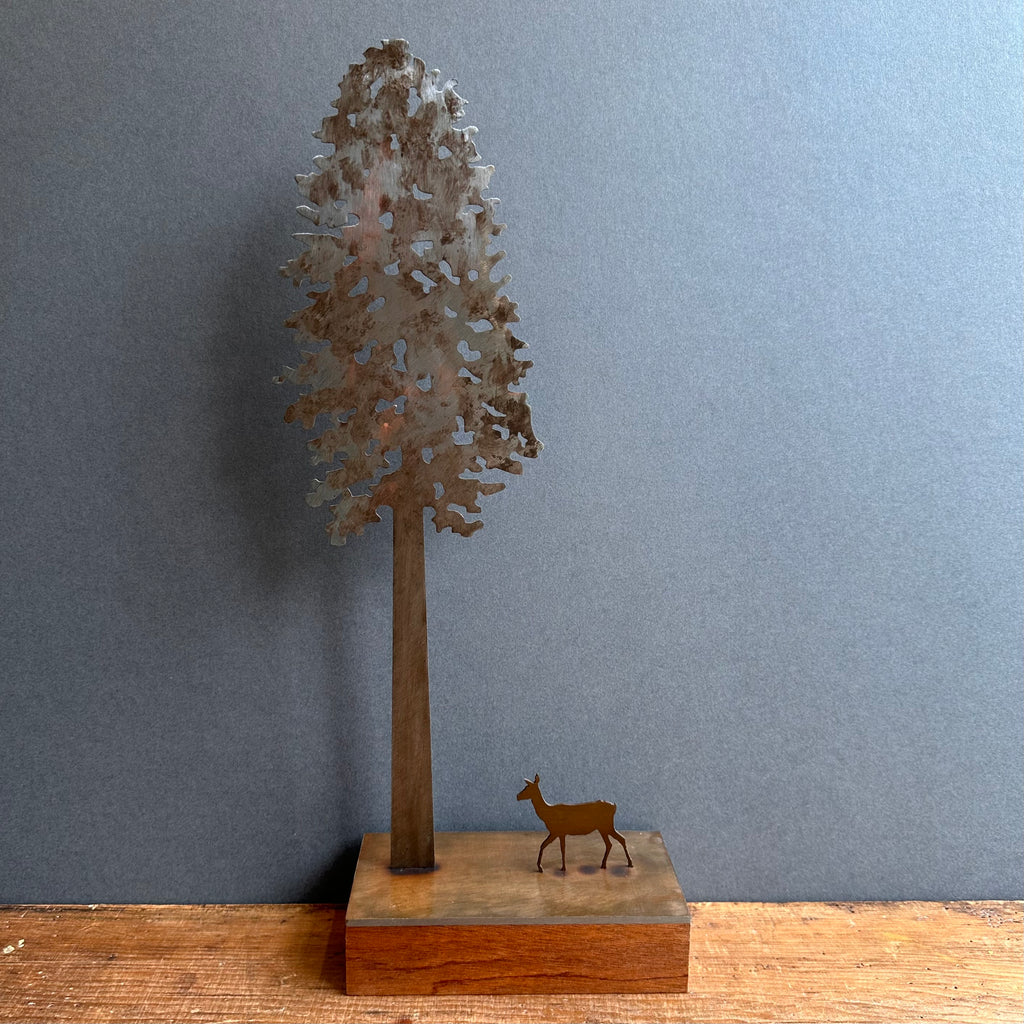 Sculpture -  Tall Tree & Deer