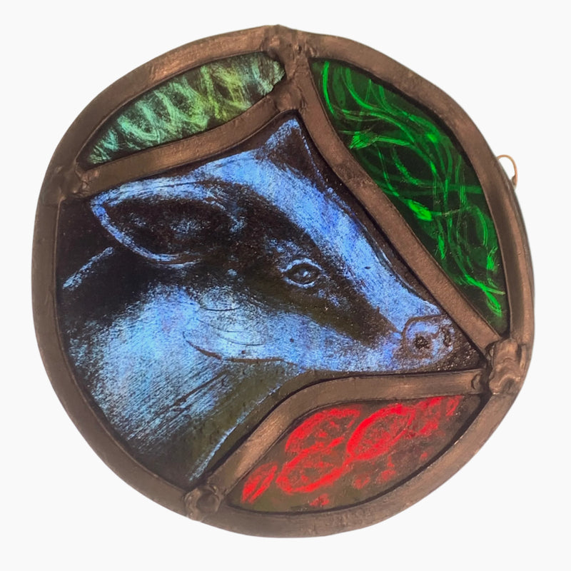 Stained Glass Roundel - Badger