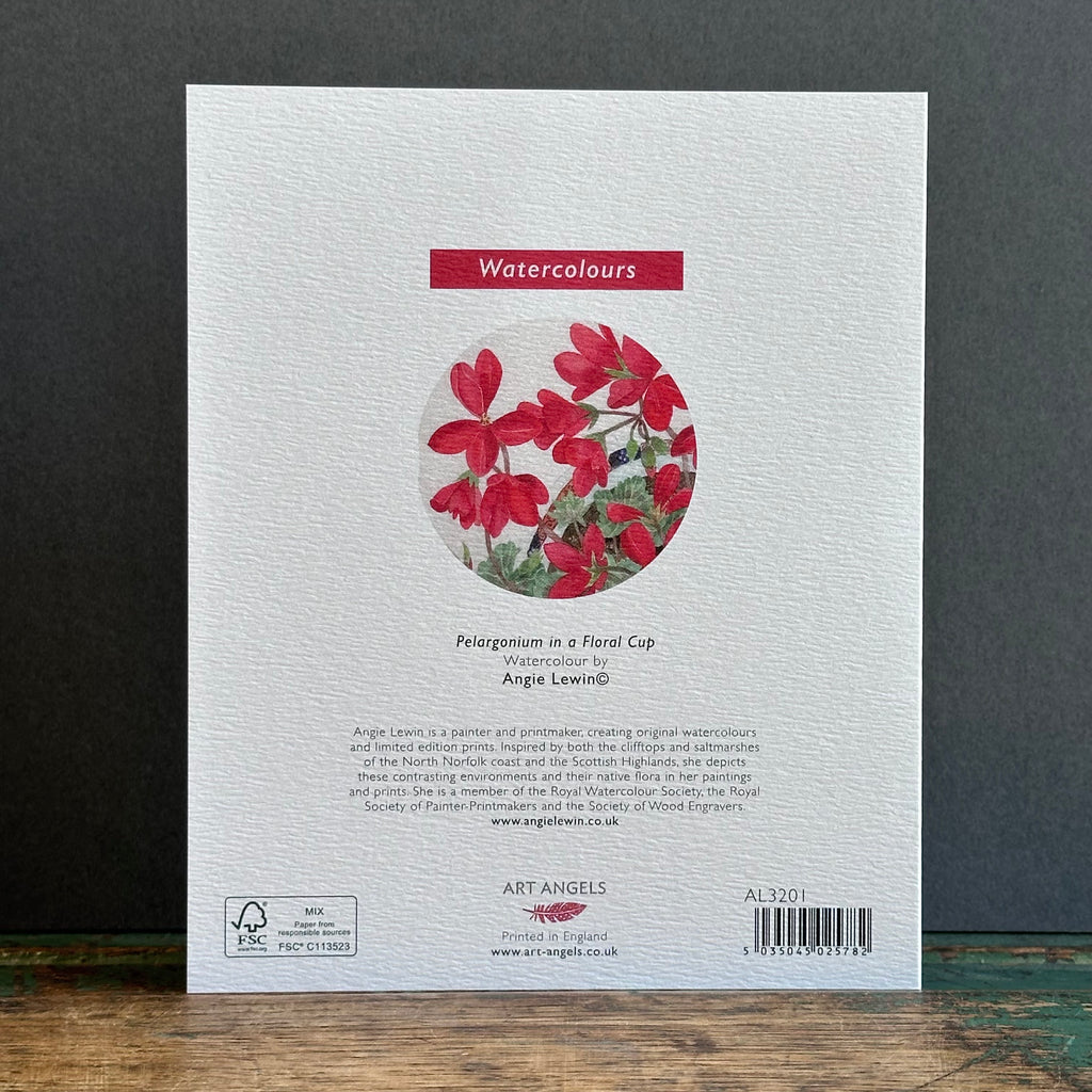 G/Card - Angie Lewin - Pelargonium in a Floral Cup