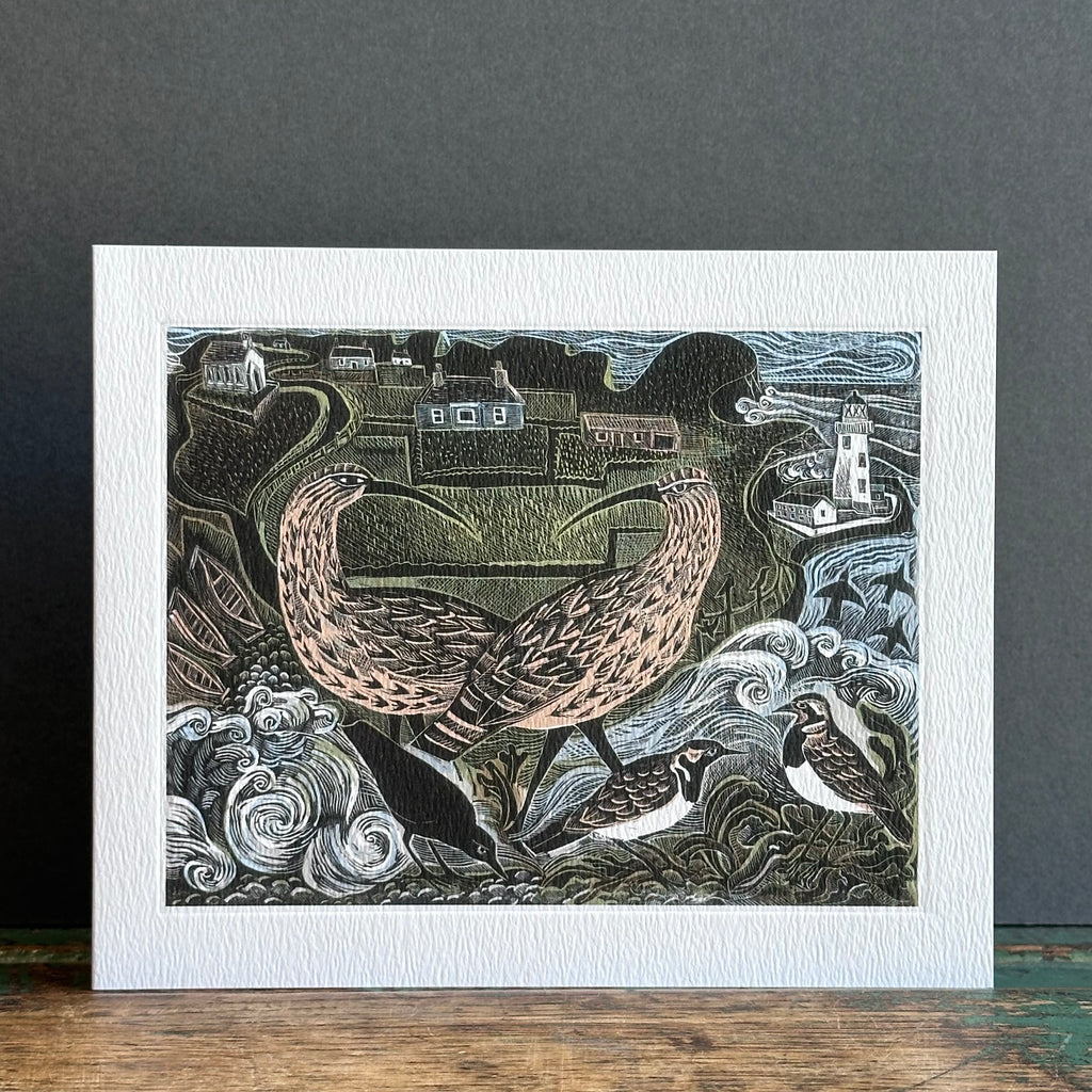 G/Card - Angela Harding - Fair Isle Curlews & South Lighthouse