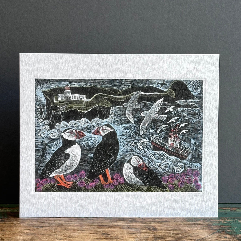 G/Card - Angela Harding - Fair Isle Puffins at the North Lighthouse