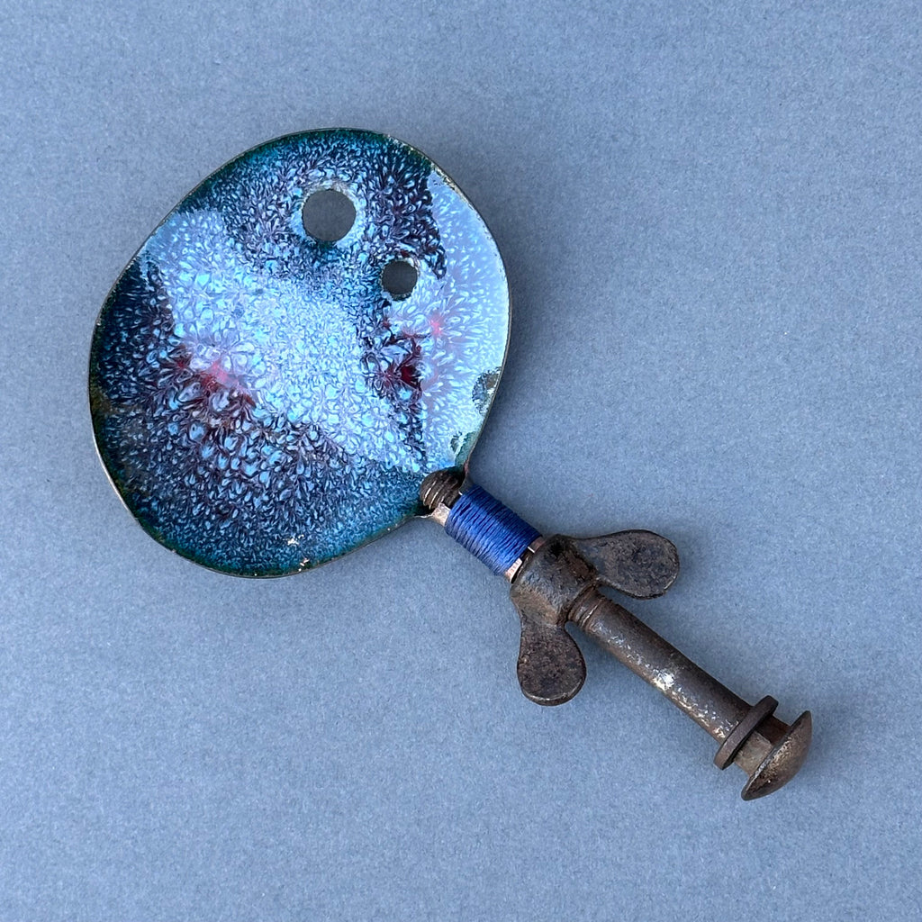 Decorative Enamel Spoon 'Rusty Butterfly Bolt’