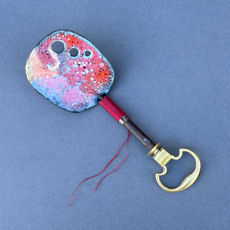 Decorative Enamel Spoon ‘Brass Handle’
