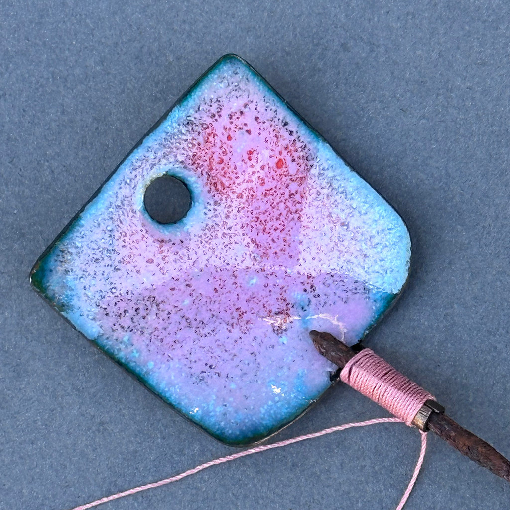 Decorative Enamel Spoon 'Bent Rusty Nail’