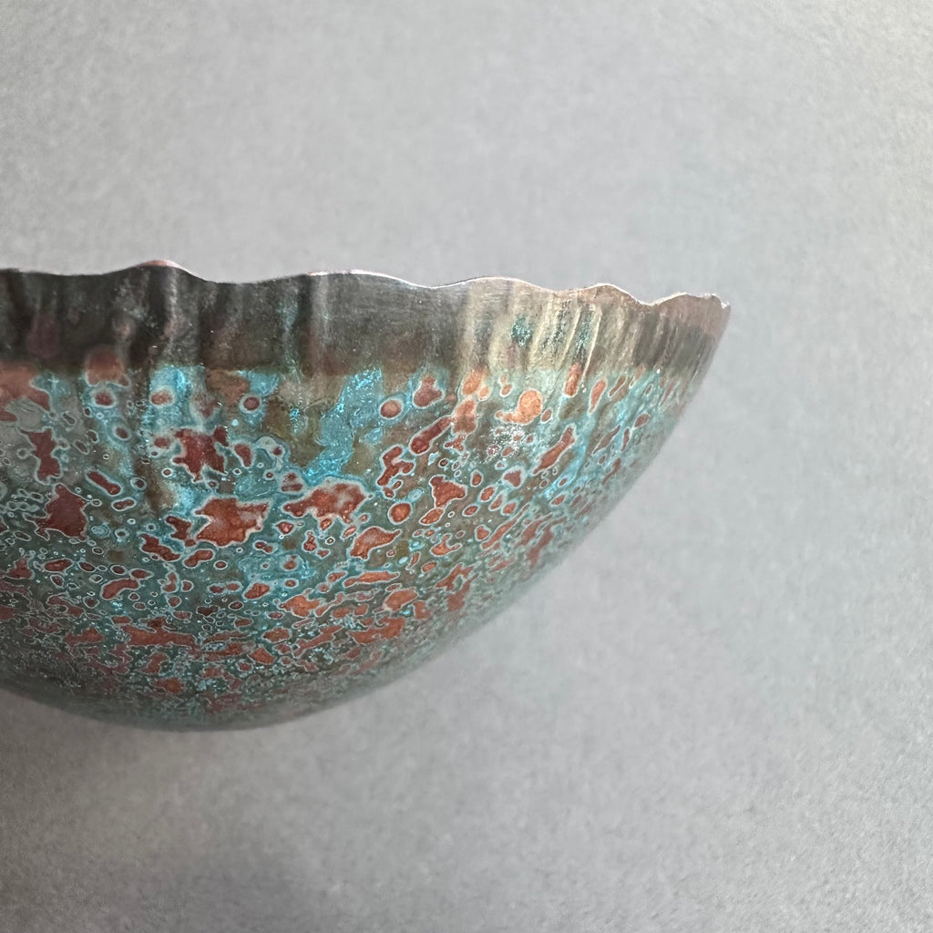 Patinated Copper Bowl - 12cm