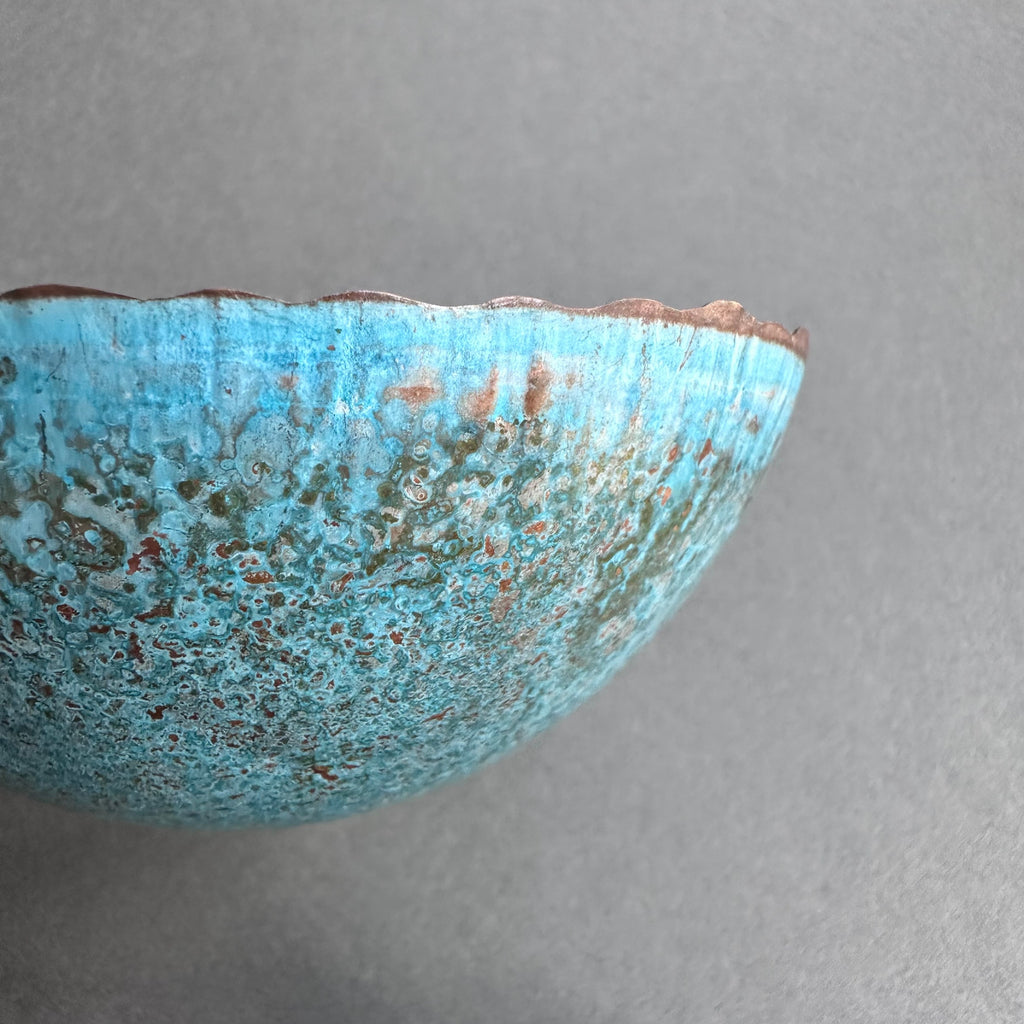 Patinated Copper Bowl - 12cm