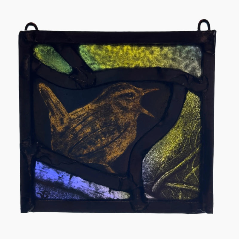 Stained Glass Square - Wren