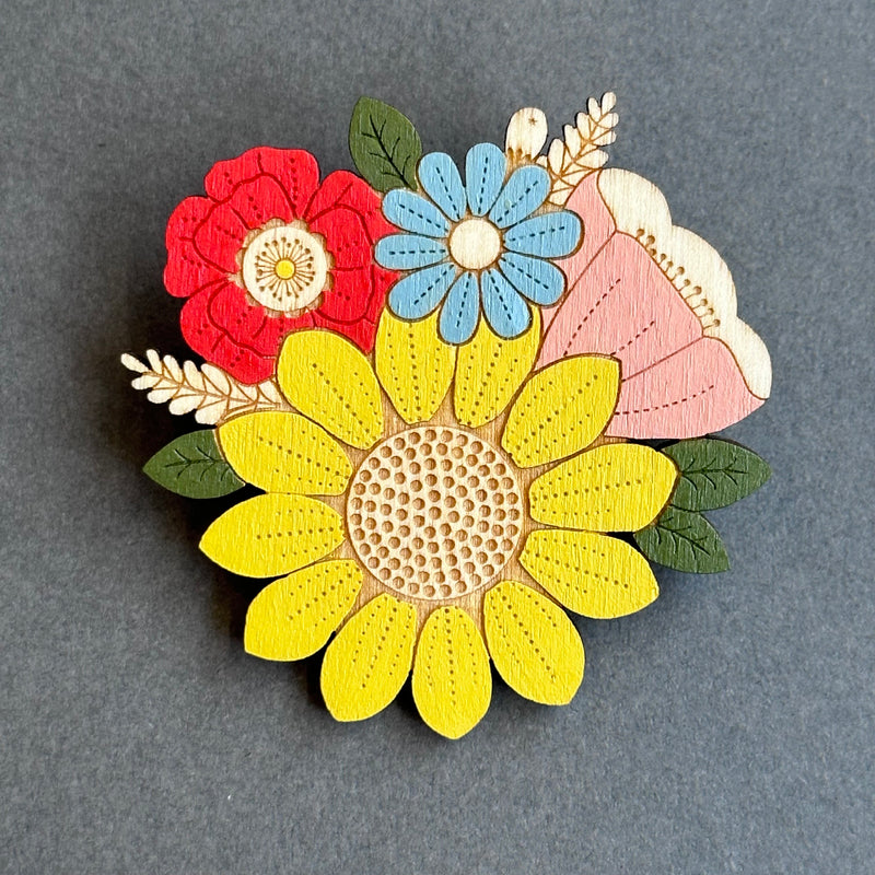 IBC In Bloom Brooch ‘Sunflower Posy’