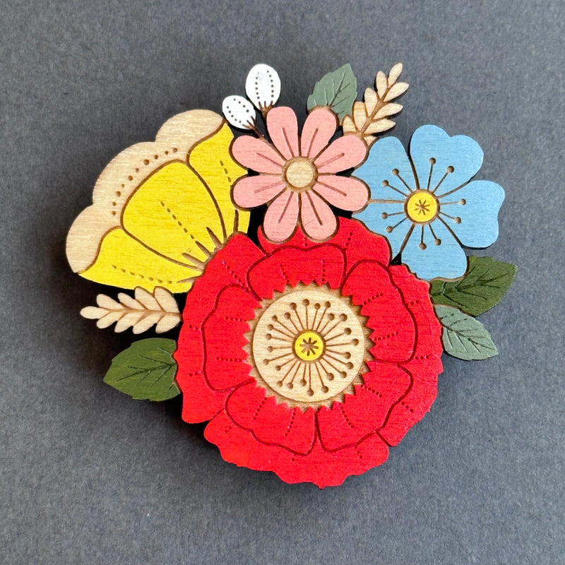 IBC In Bloom Brooch ‘Poppy Posy’