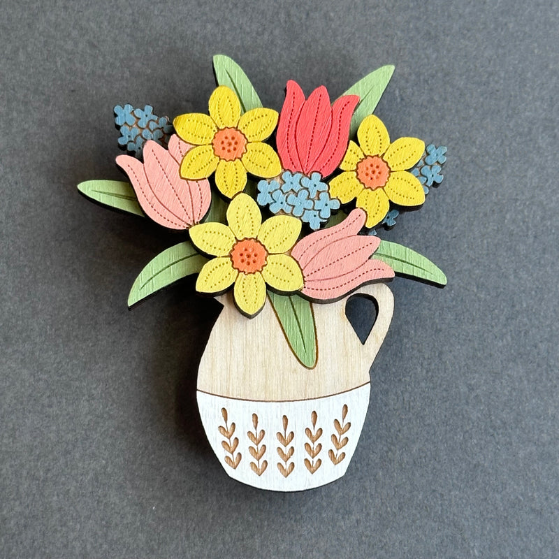 IBC In Bloom Brooch ‘Spring Flowers Jug’