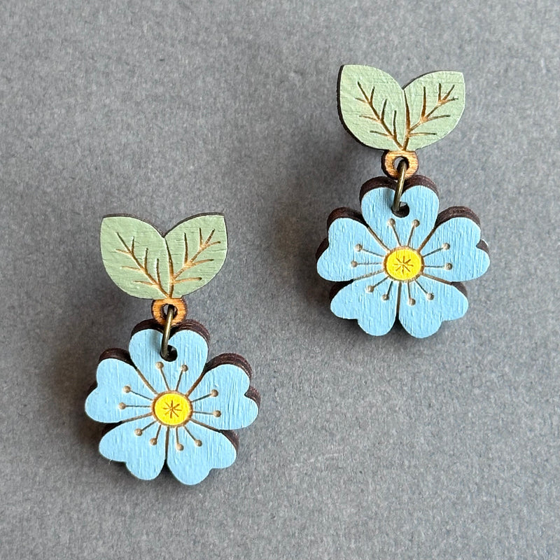 IBC In Bloom Drop Stud Earrings ‘Forget-Me-Not’