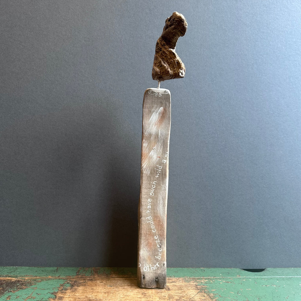Brontë Quote ‘That wind is from the North…’ Driftwood Sculpture