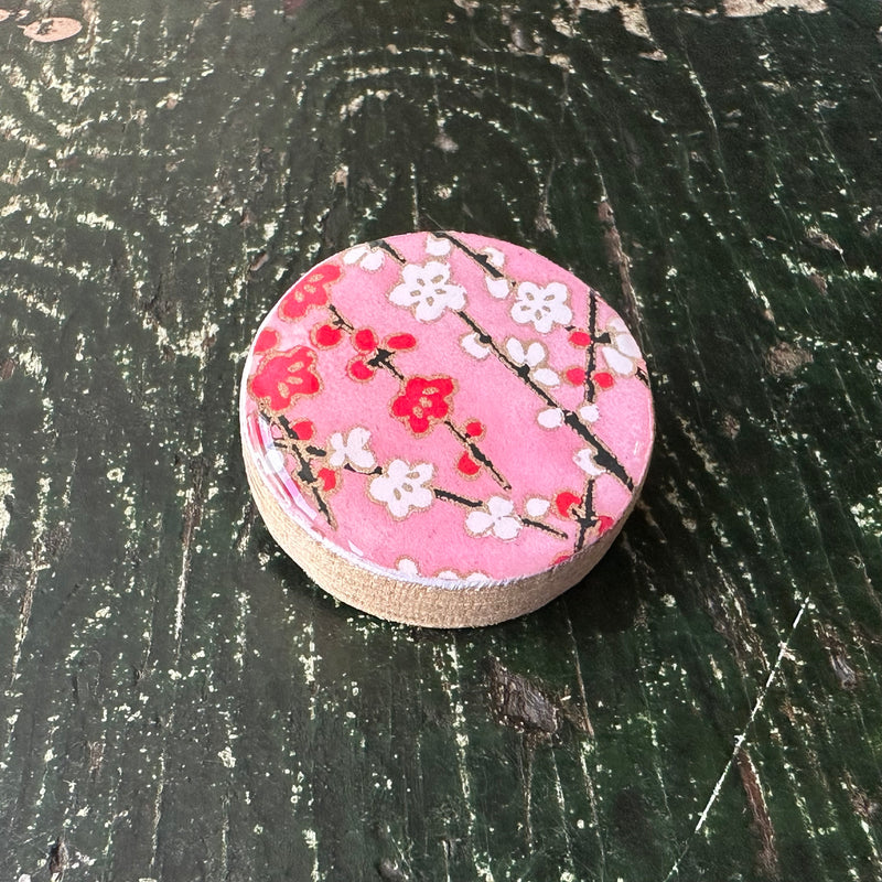 Draughts Brooch Sunset Pink Blossom