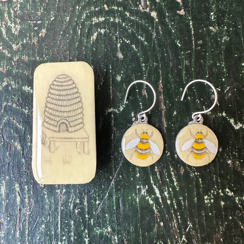 Sixpence Earrings & Teeny Tiny Earrings Bee