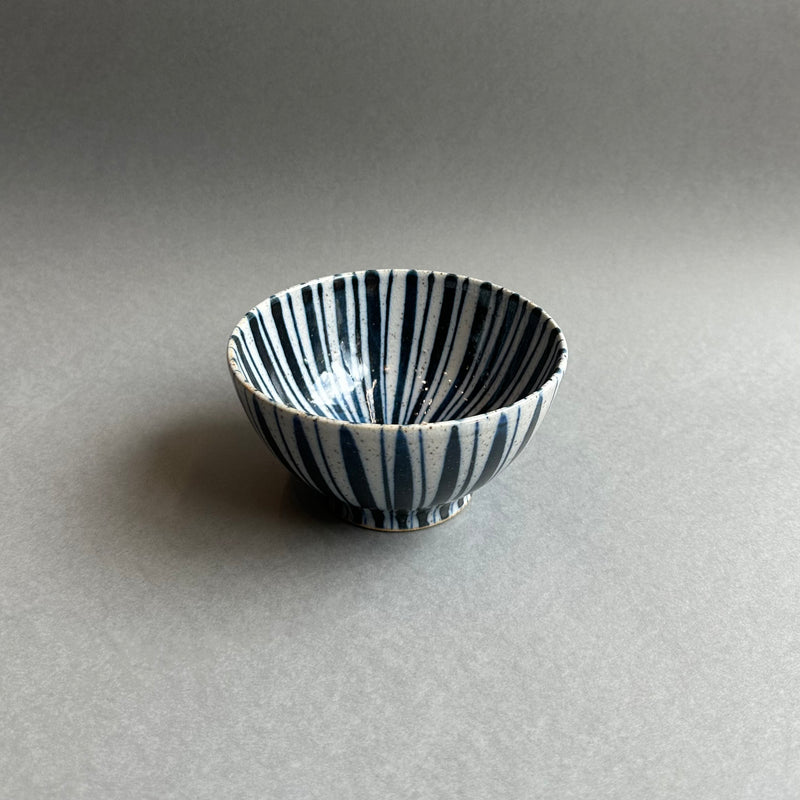 Olive Bowl - Blue Pinstripe