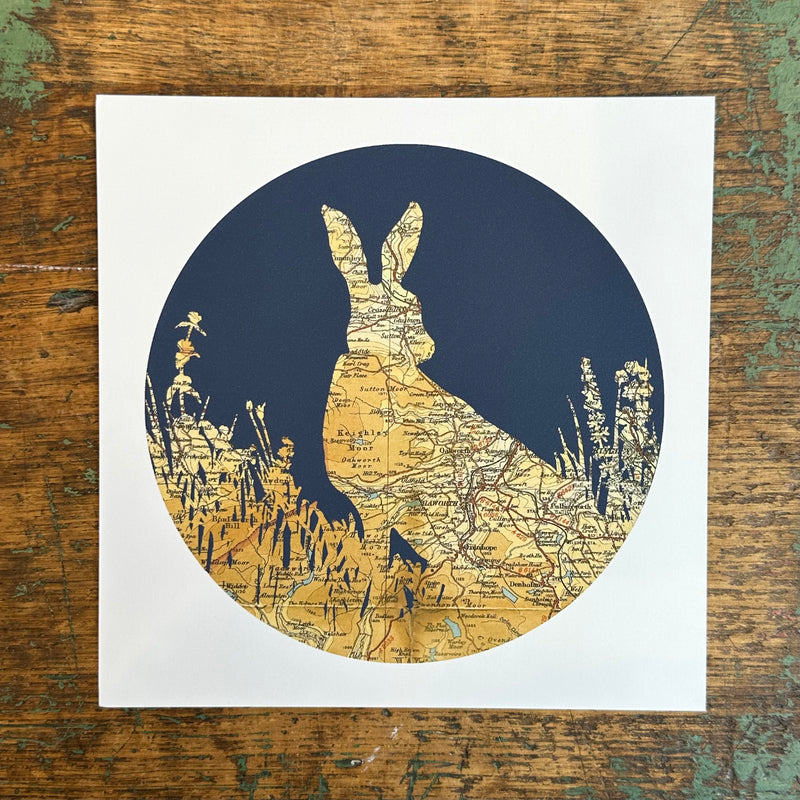 Haworth Map Print 'Hare'