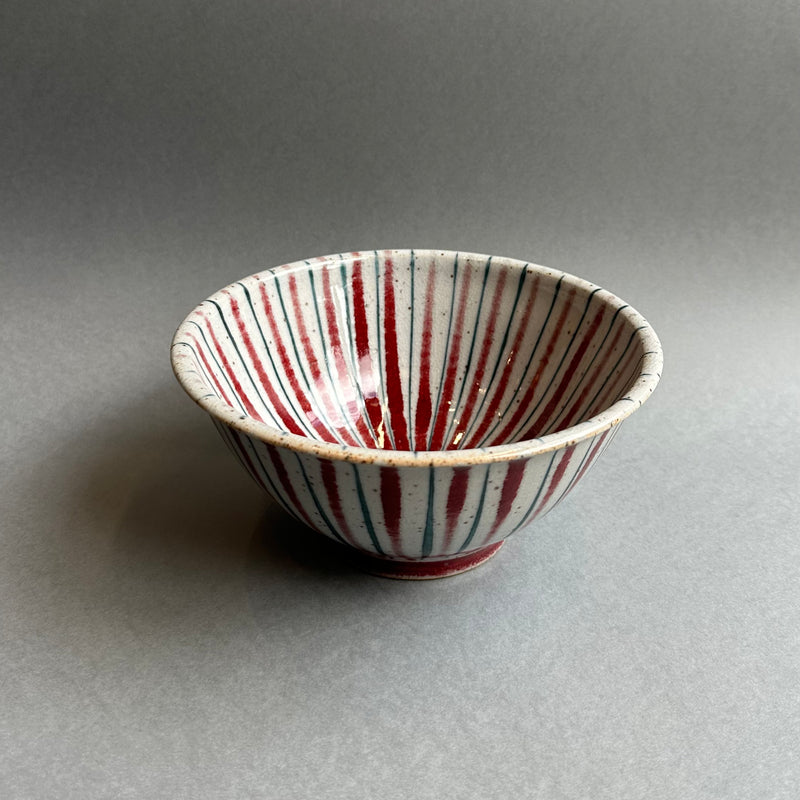 Soup Bowl - Red Pinstripe