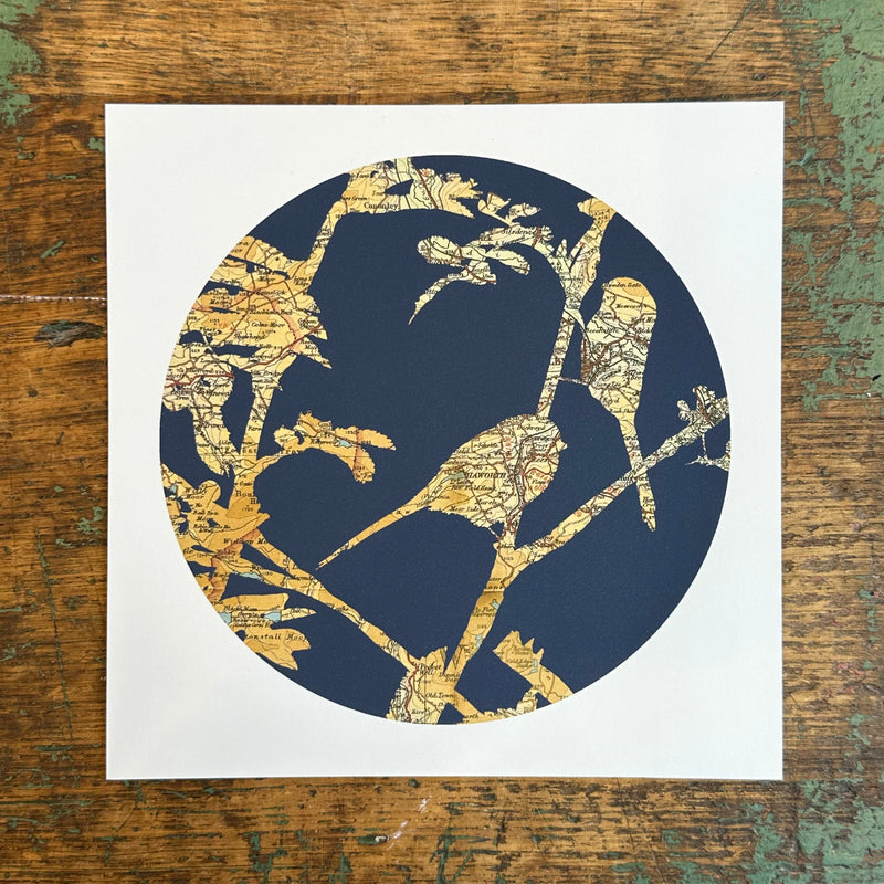 Haworth Map Print 'Long Tailed Tit'