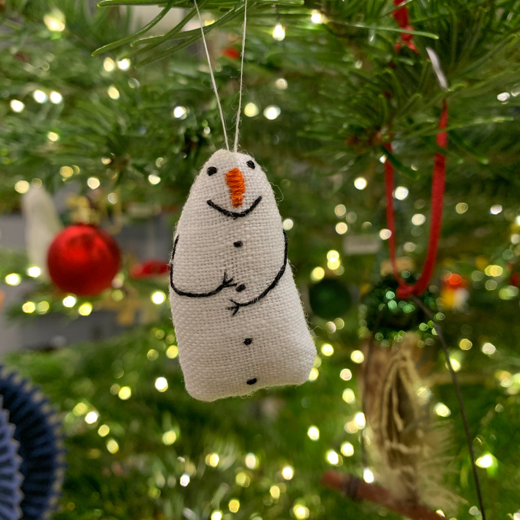 Hand Stitched - Snowman - Tiny