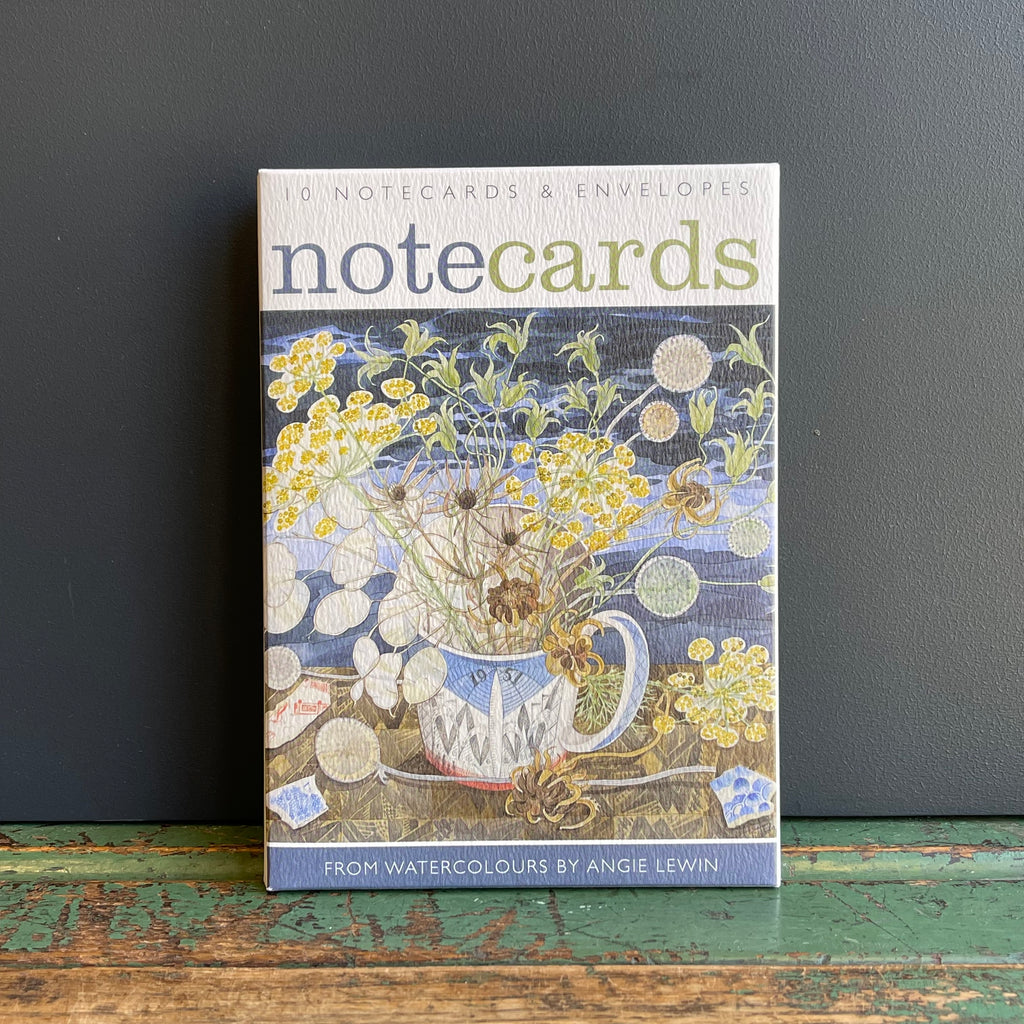 Notecards - Angie Lewin - Festival of Britain Mug with Garden Seedheads/Late Summer Flowers & Ferns