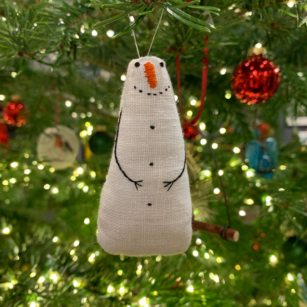 Hand Stitched - Snowman - Medium
