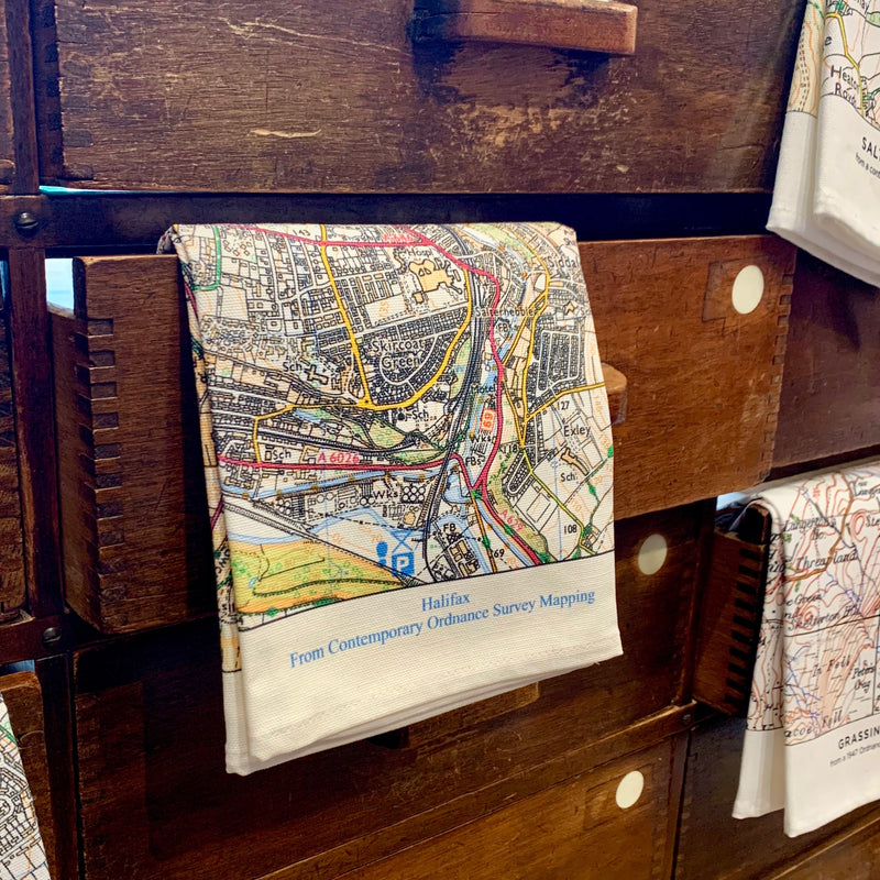 OS Map Tea Towel 'Halifax'