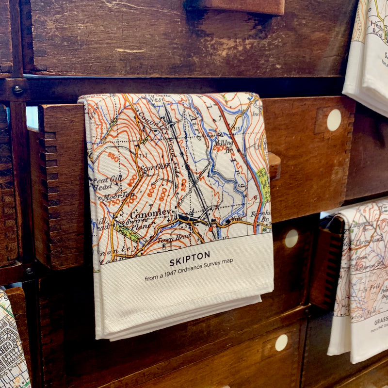 OS Map Tea Towel 'Skipton'