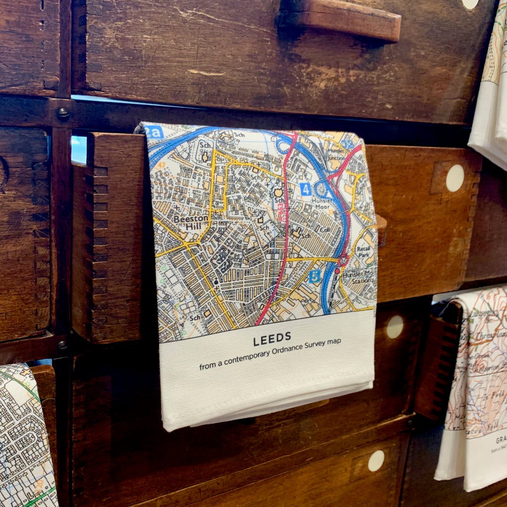 OS Map Tea Towel 'Leeds'