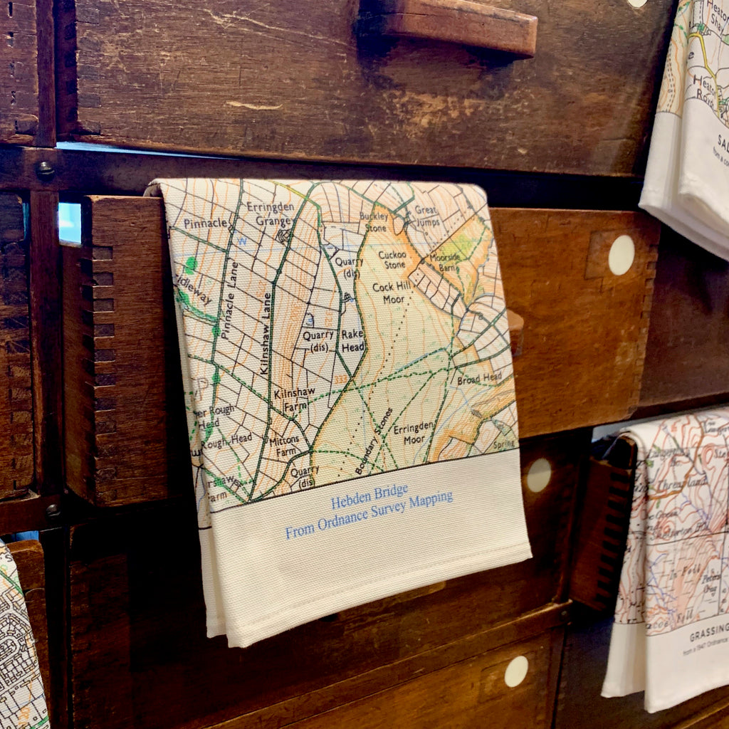 OS Map Tea Towel 'Hebden Bridge'