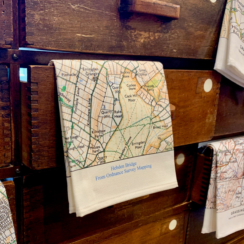 OS Map Tea Towel 'Hebden Bridge'