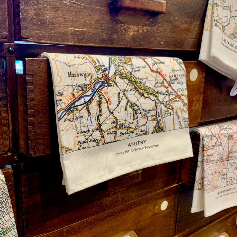 OS Map Tea Towel 'Whitby'