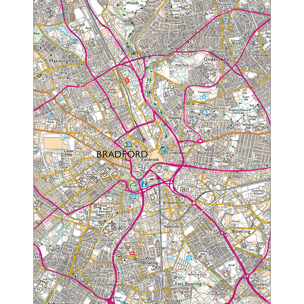 OS Map Tea Towel 'Bradford'