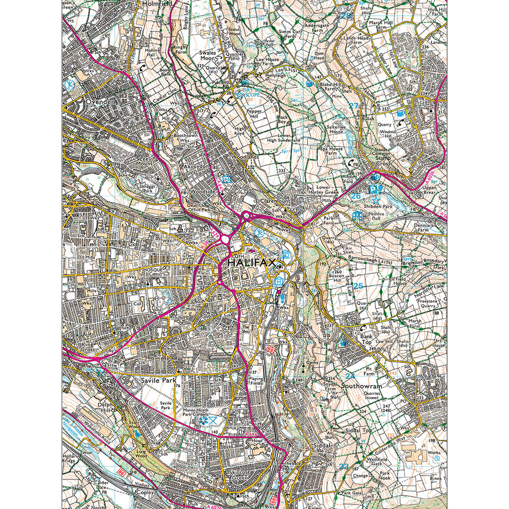 OS Map Tea Towel 'Halifax'