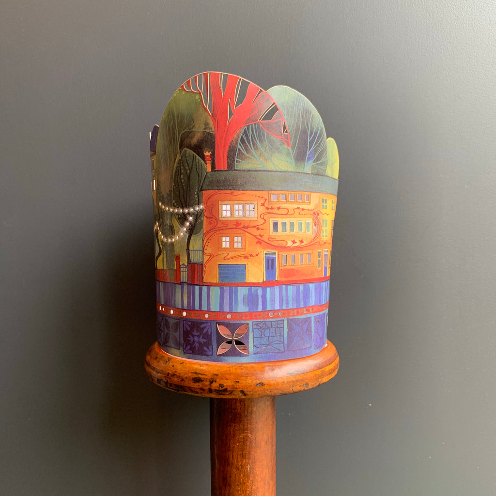 Laser Cut Paper Lantern ‘Red Leaves’