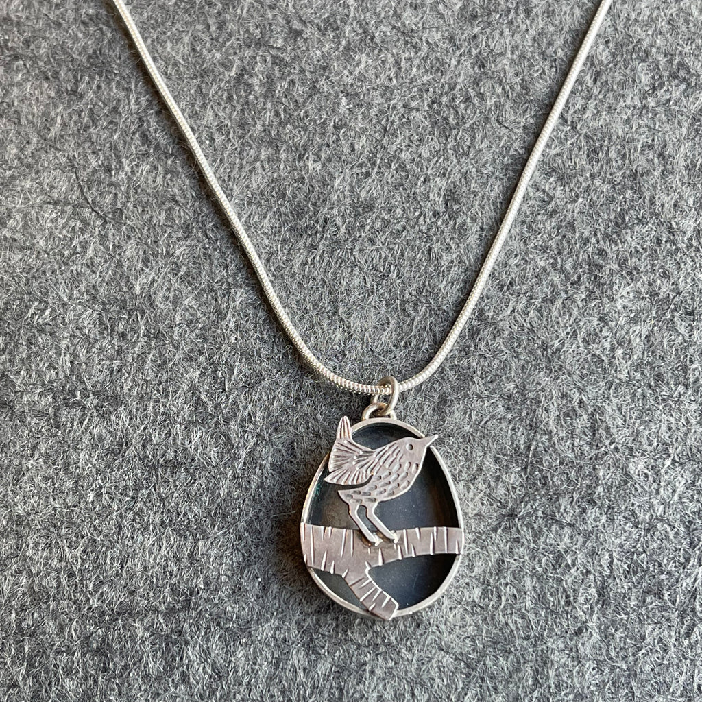 Wren and Branch Pendant