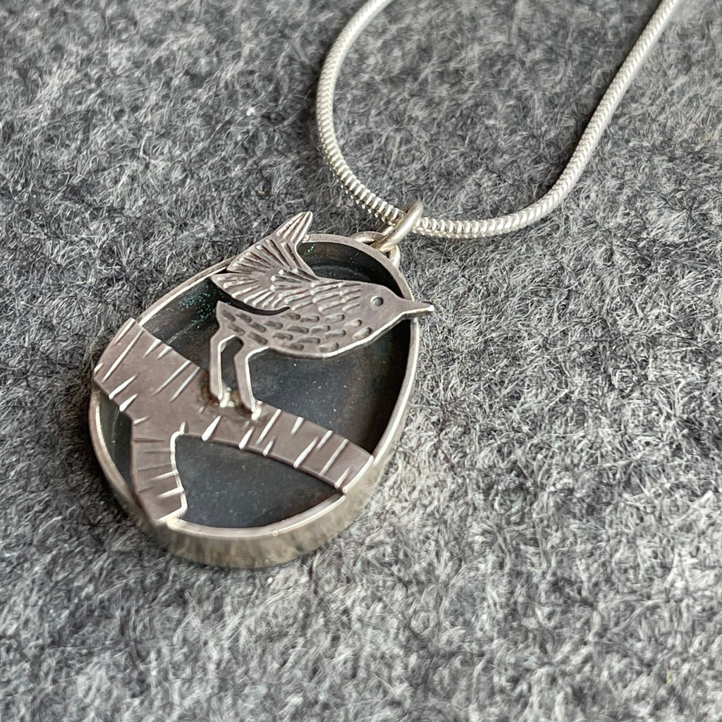 Wren and Branch Pendant