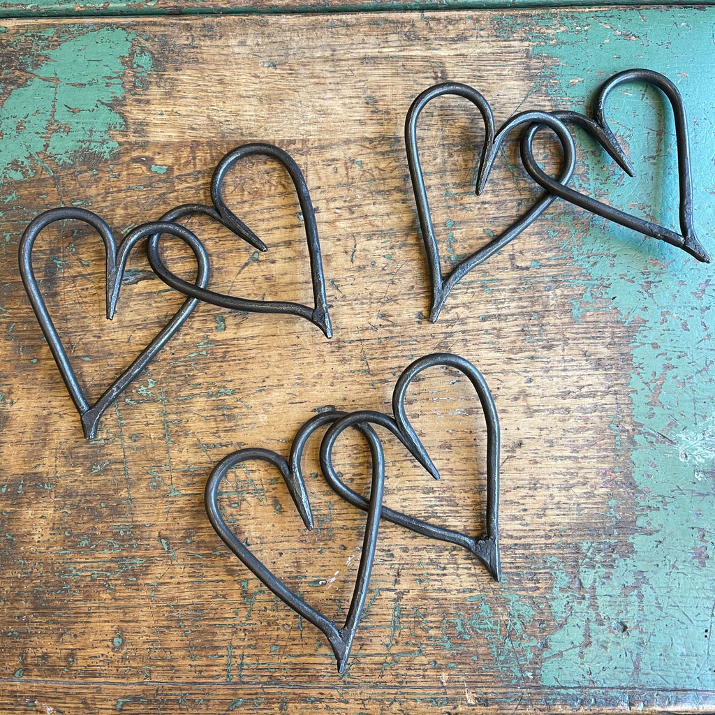 Hand Forged Linked Hearts