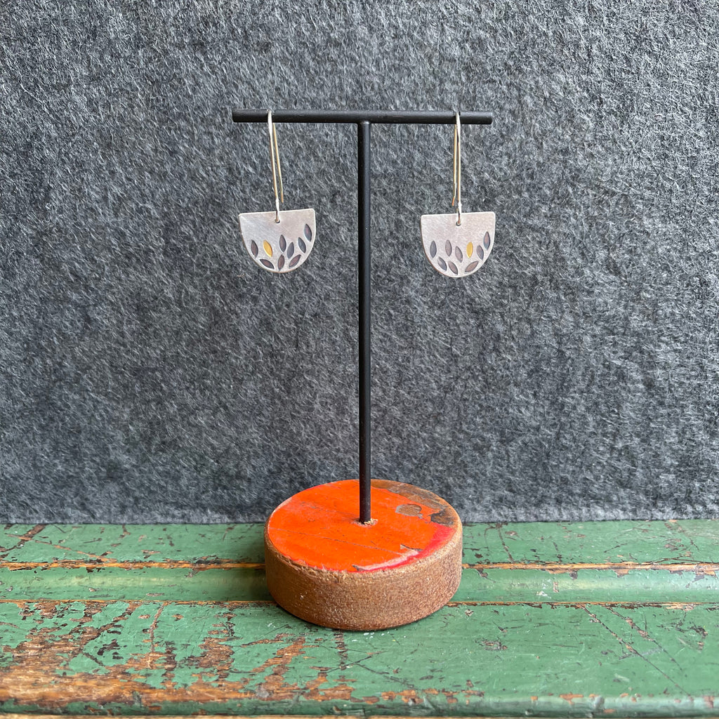 Gathered Leaves Earrings - Small