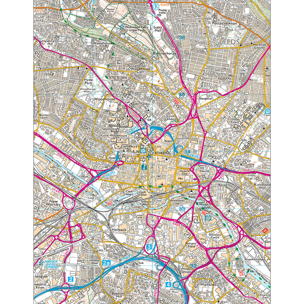 OS Map Tea Towel 'Leeds'