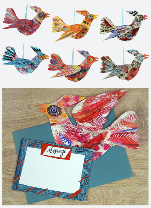 Die-Cut Card - Mark Hearld - Flock II Flying Bird