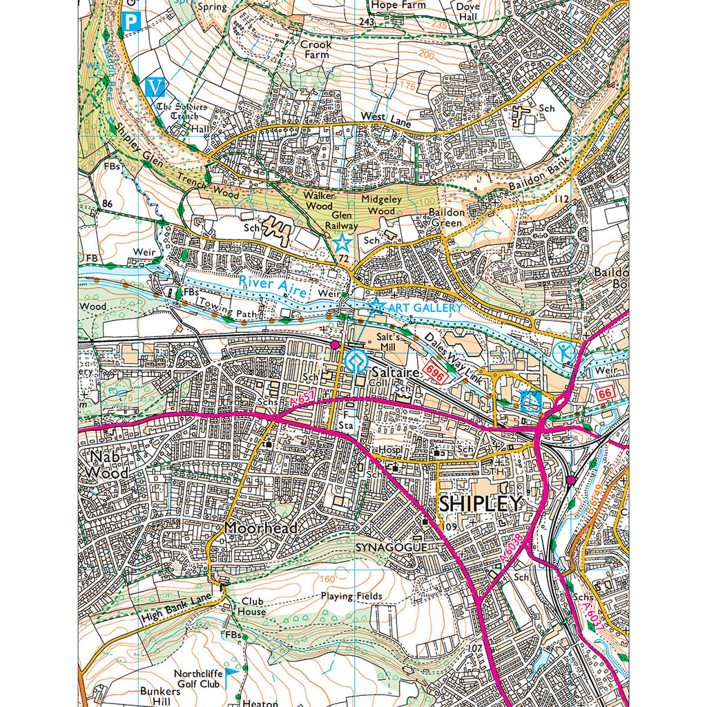 OS Map Tea Towel 'Saltaire & Shipley'
