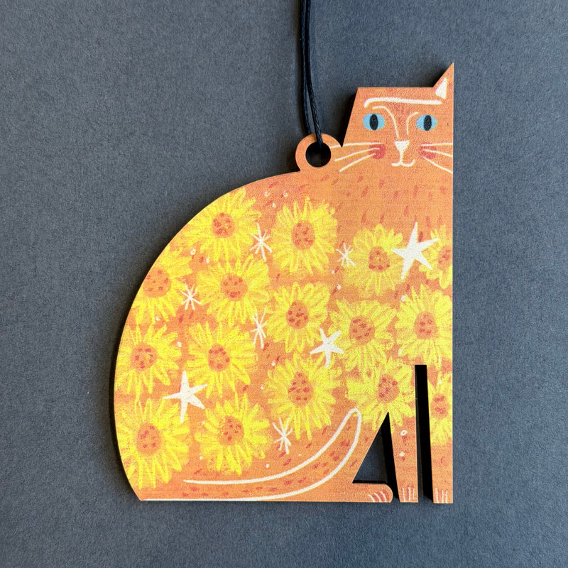 Wooden Cat Decoration - Artist - Vincat Van Gogh