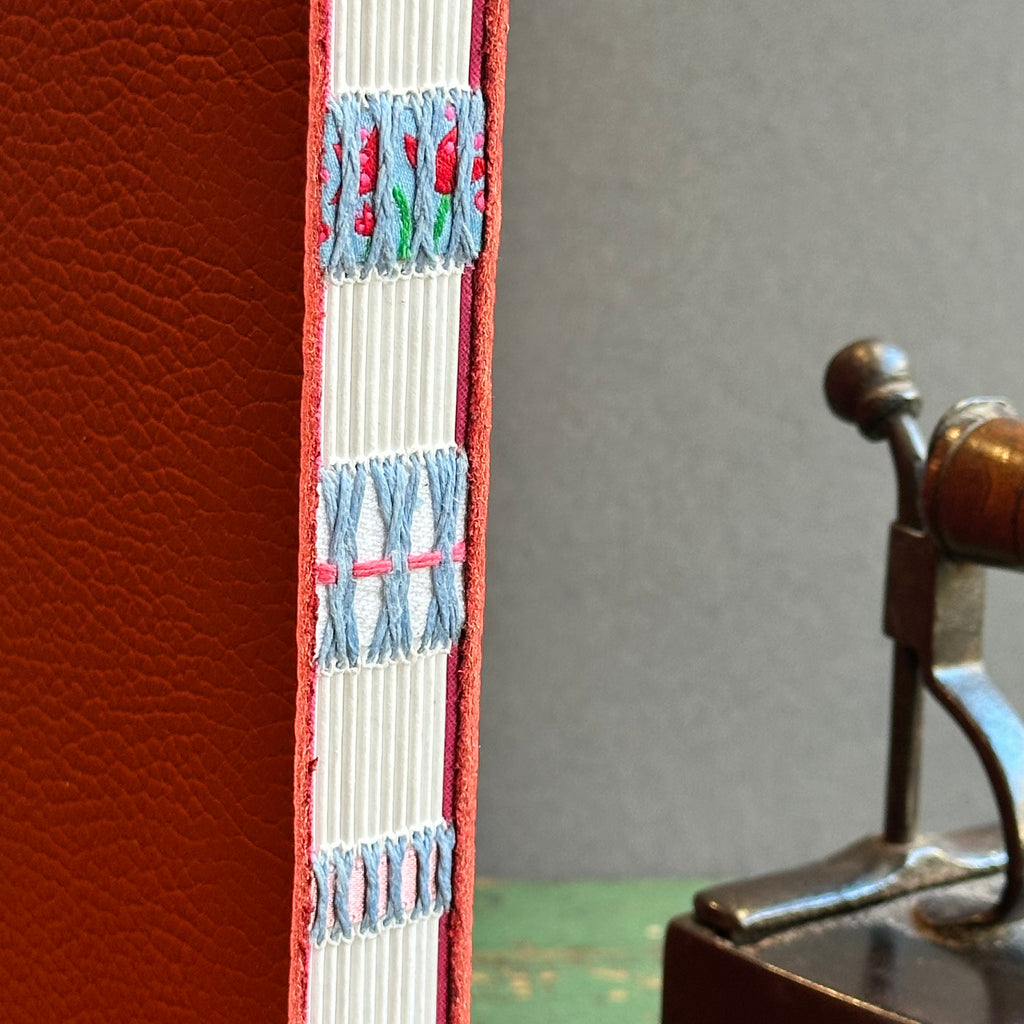 Exposed Spine Notebook [Large] - Tomato