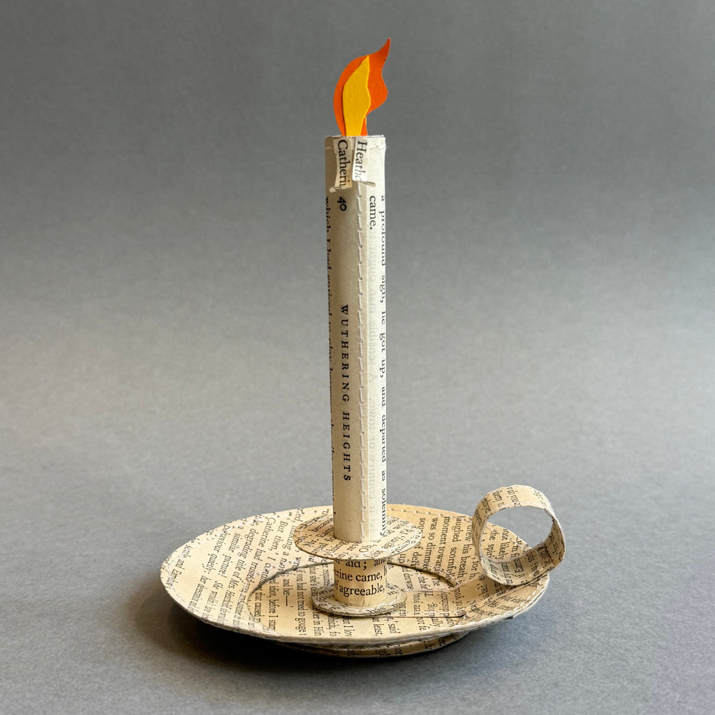 Stitched Paper Wee Willie Winkie Candle Holder & Candle - Brontë