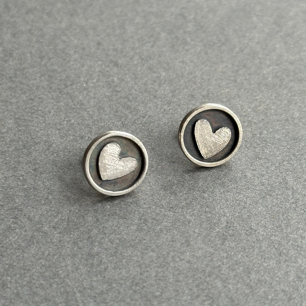 Earrings Silver Heart Studs