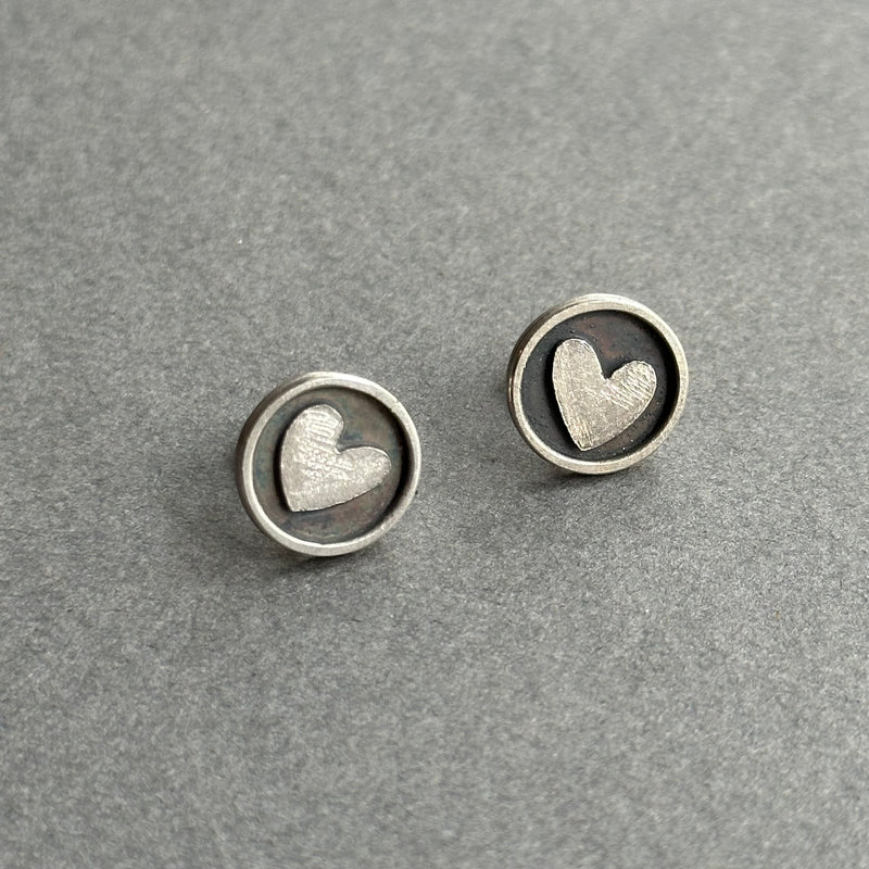 Earrings Silver Heart Studs