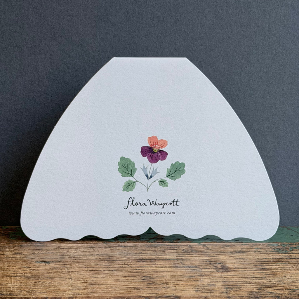 G/Card - Floral Moth Shaped Card - Forest Green
