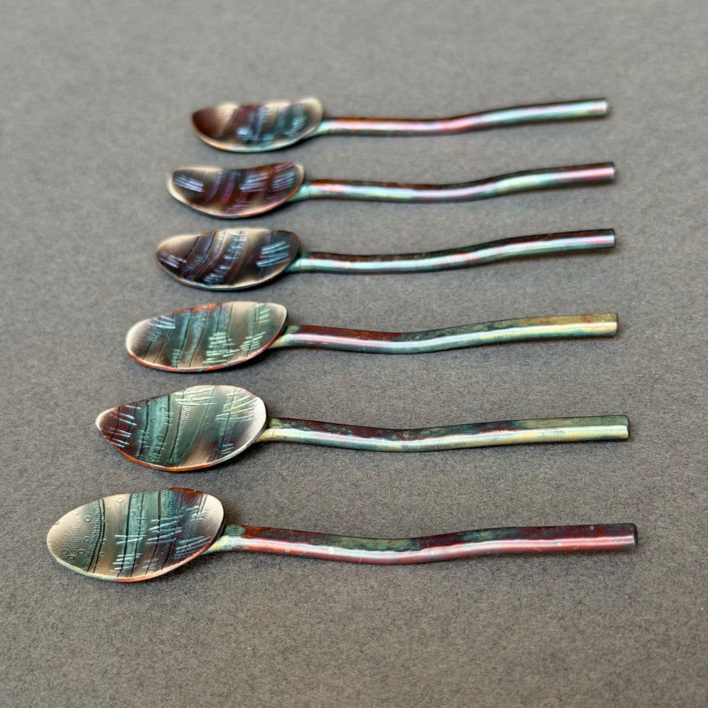 Spoon Set - Chased Silver Plate - In Vintage Box