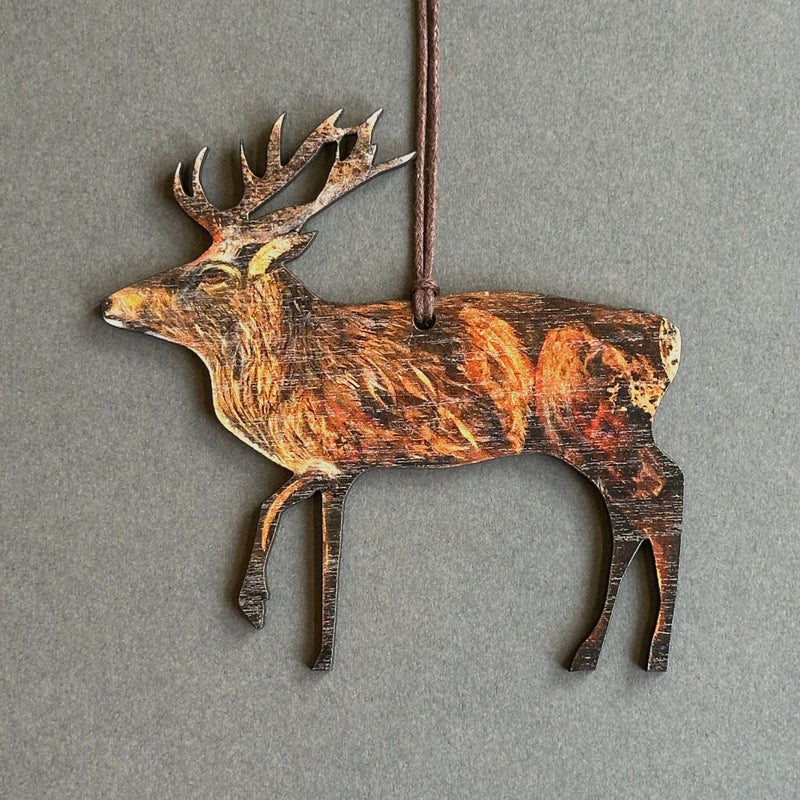 Wooden Decoration - Autumn Stag